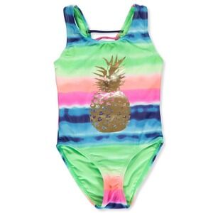 NWOT Girls Pineapple One Piece Swimsuit
